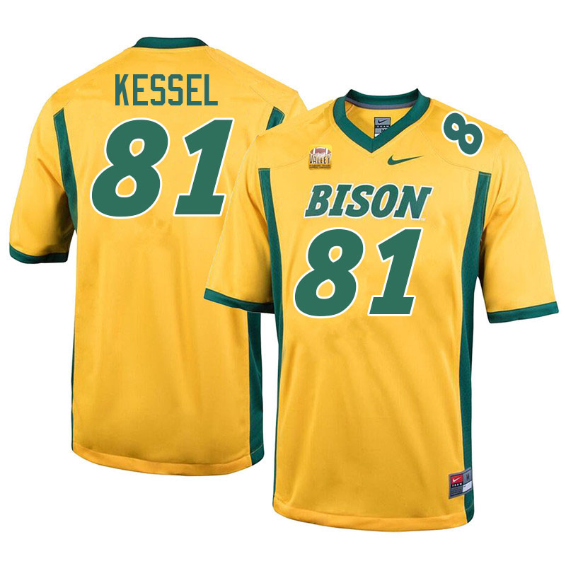 North Dakota State Bison #81 Reis Kessel College Football Jerseys Stitched-Yellow